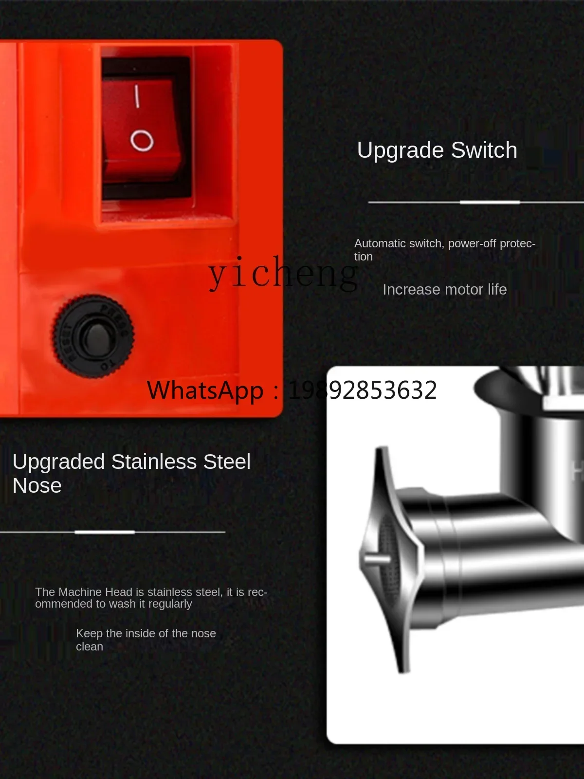 Meat Grinder Commercial Multi-Function High-Power Stainless Steel Frozen Meat Meat Chopper