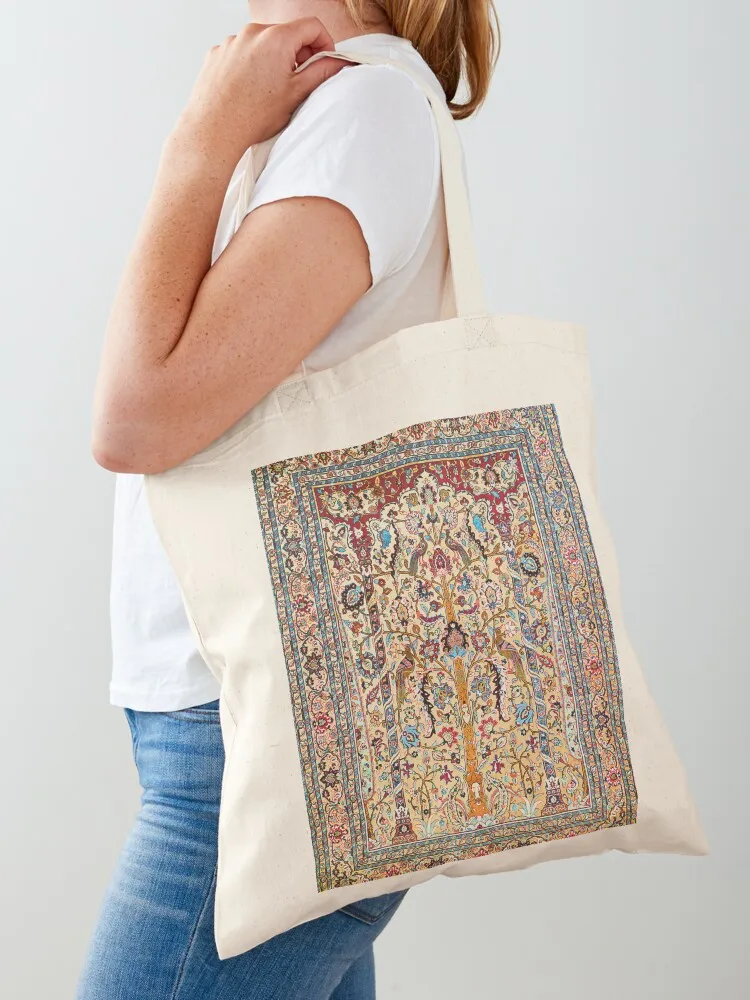 

Tehran Antique Silk Persian Carpet Print Tote Bag cute pouch bag tote bag women canvas shopping Women's bags
