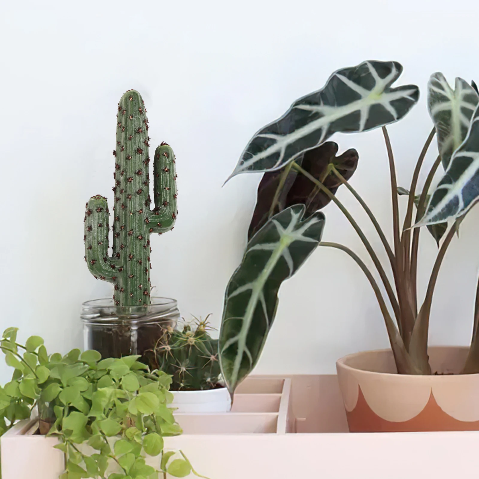 

Artificial Cactus Succulents 40cm Plastic Decorative Plant for Bedroom Living Room Office Garden Tabletop Ornament Fake
