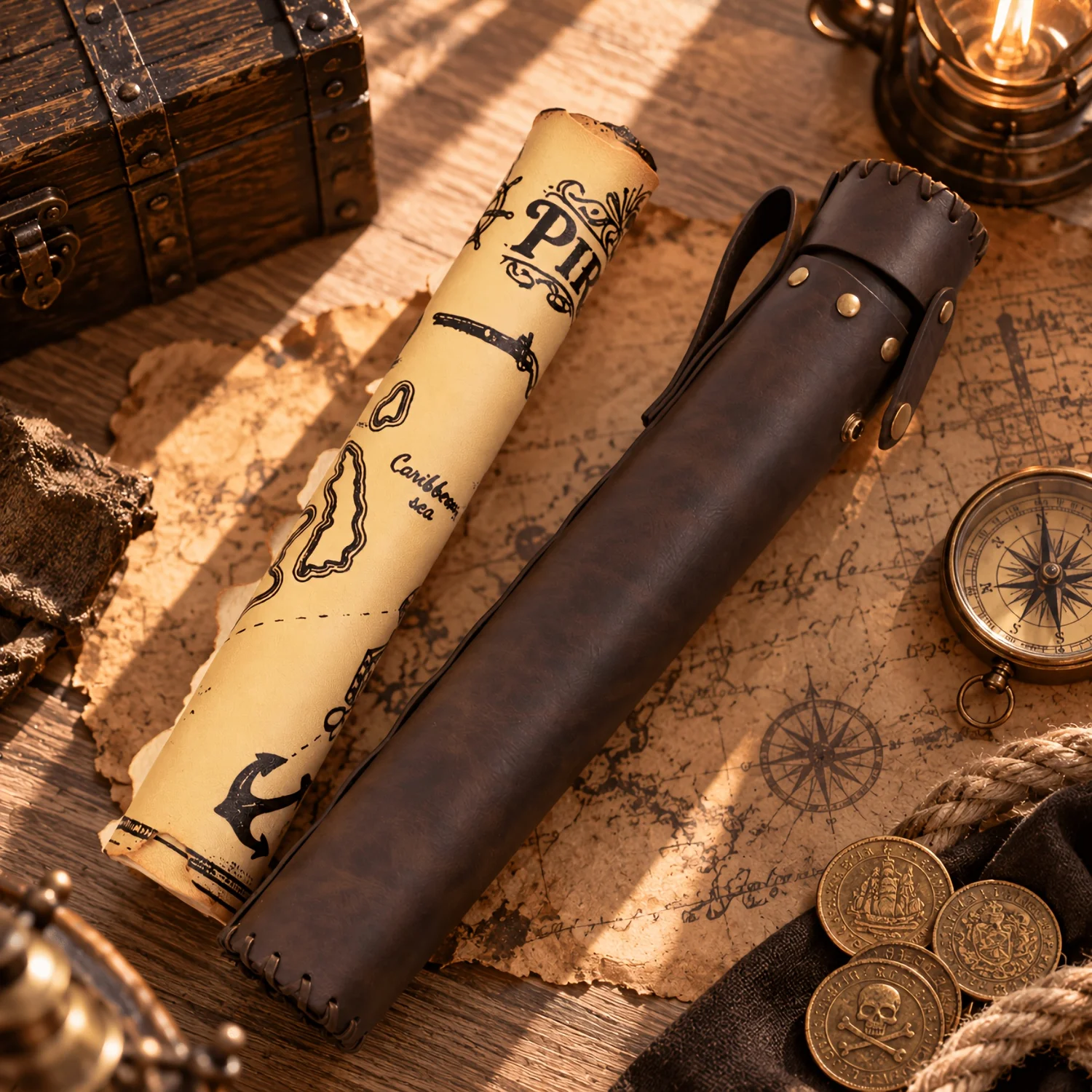 Pirate Treasure Map, Pirate Map Protective Cover, Treasure Hunt Game Prop, Nostalgic Decorative Art, Bar Poster, Escape Room Pro