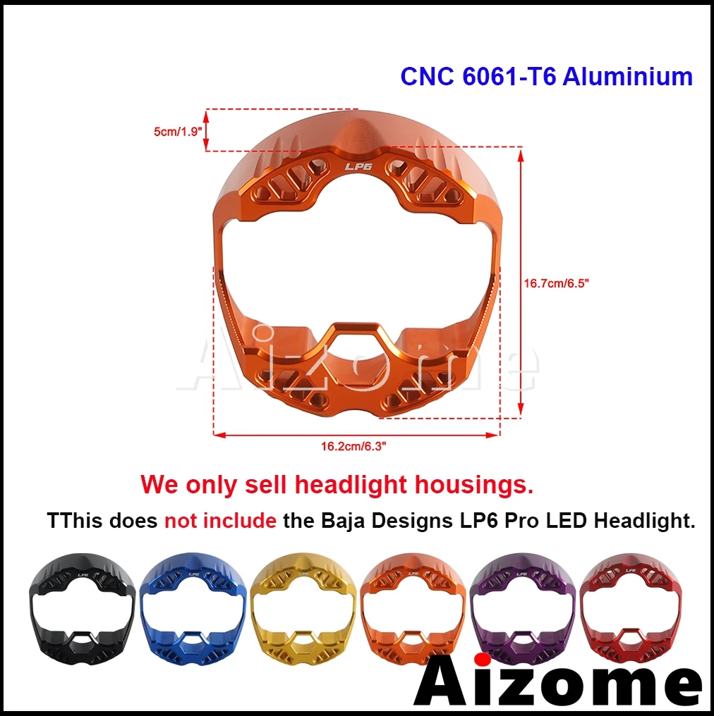 Headlight Shell For Harley Indian Motorcycle Jeep RAM Ford for Baja Designs LP6 Pro  Light Motor Front Head Light Frame Cover view 4