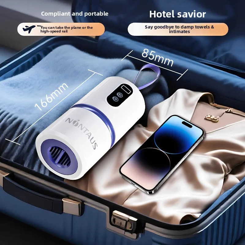 Mesin Pengering Pakaian Portabel Lipat untuk Rumah, Perjalanan, Asrama, Operasi Senyap, Sirkulasi Panas, Timer, Penghilang Kelembapan