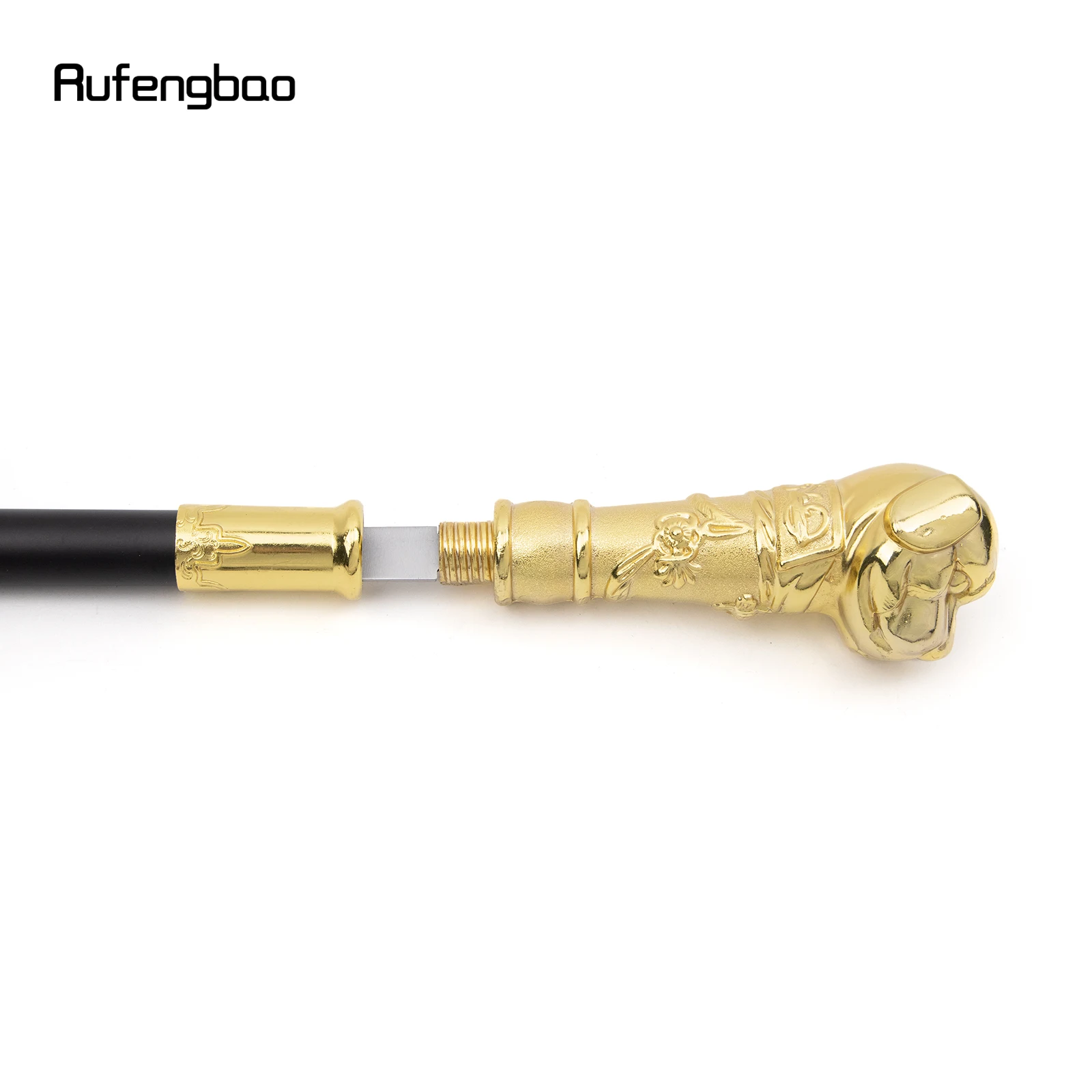 Golden Puppy Bulldog Dog ไม้เท้าซ่อนแผ่น self Defense แฟชั่น cane PLATE คอสเพลย์ crosier 93cm