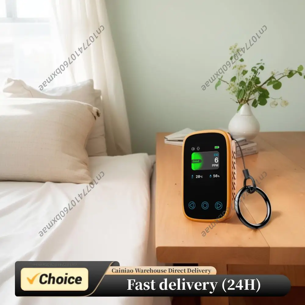 

Портативный мини-детектор угарного газа 3-в-1 с NDIR-сенсором, автоматической регулировкой яркости, анализатор углеродистых газов, перезаряжаемый через Type-C