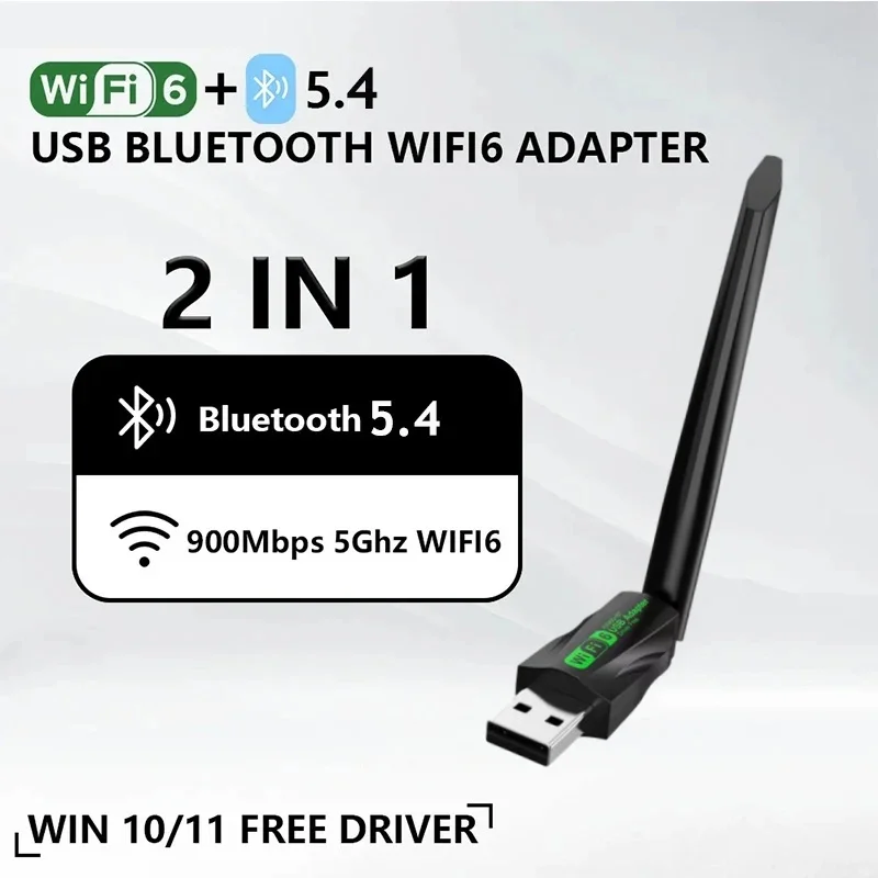 

AX900 WiFi 6 Adapter Bluetooth 5.4 USB Dongle Wireless Network Card Dual Band 2.4G 5G For PC Laptop Windows10/11 Driver Free