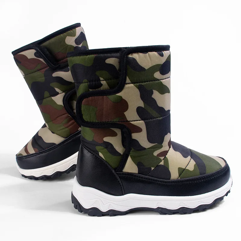 Sepatu Bot Musim Dingin Motif Camo untuk Petualangan Anak |   Hangat, Tahan Air, Anti-Selip untuk Lopak & Salju