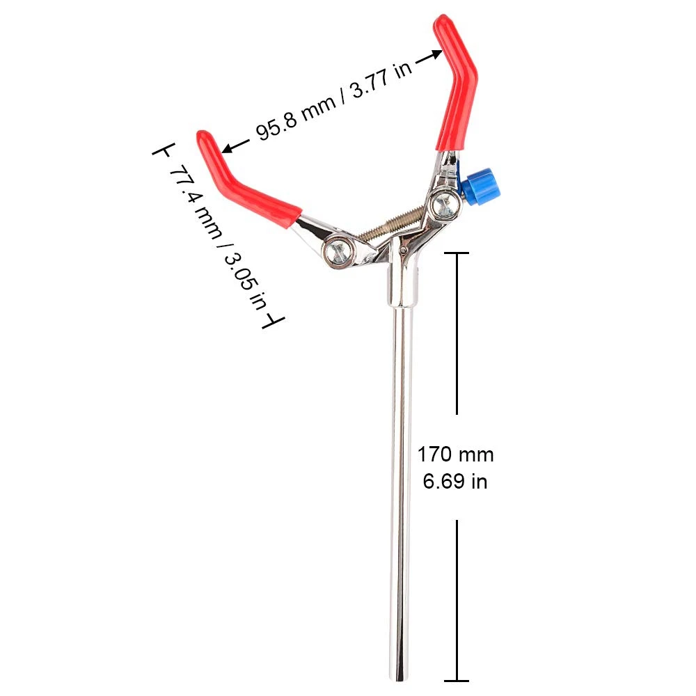 3-Prong Swivel Clamp, Sturdy 3 Prong Single Adjust Multipurpose Extension Clamp Finger Style Lab Clamp