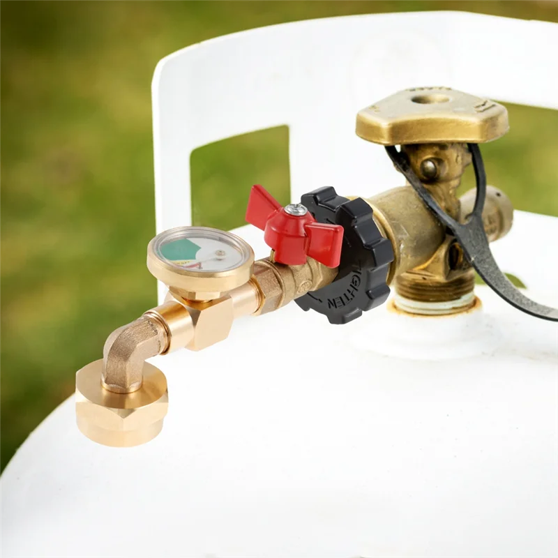 Propangas-Tank-Anschluss, Nachfülladapter, Gas-Manometer, Füllstandsanzeige mit Manometer, explosionsgeschützte Verbindung-A21R