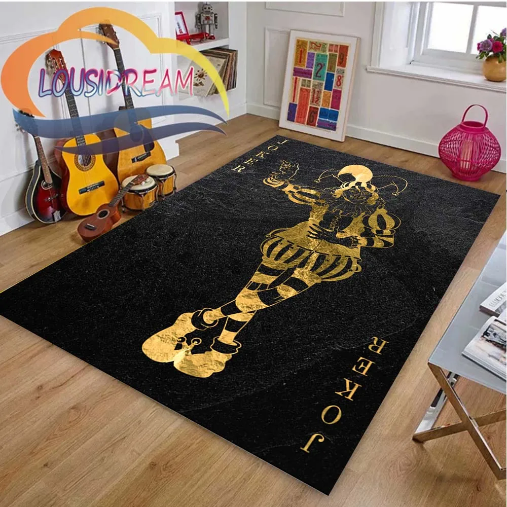 

Golden Playing Cards Large Area Rugs,Art Aesthetic Carpets For Bedroom,Kitchen,Doormat,Bedroom,Hotel,Bar,Pub Home Decor Mat Gift