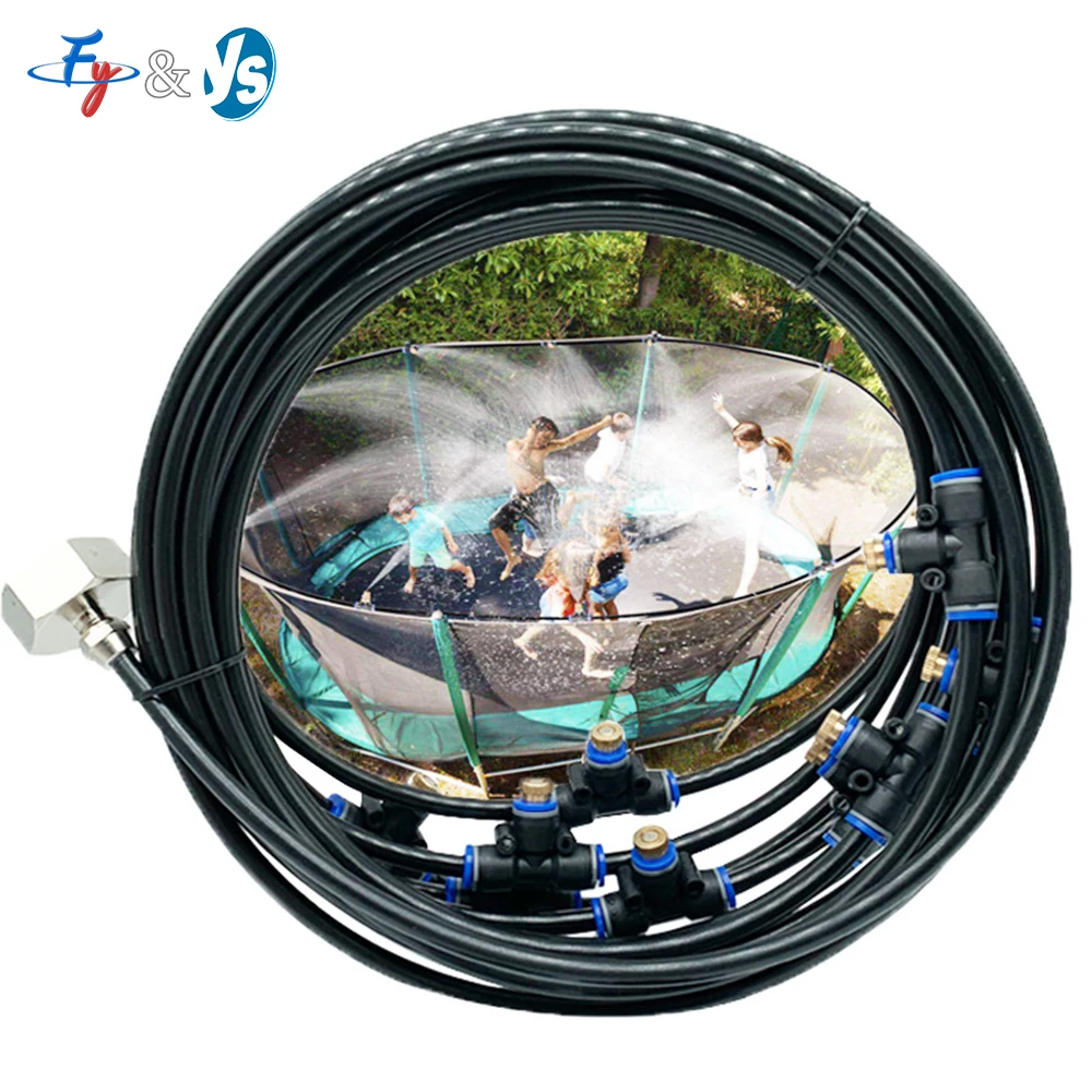 

12V Smart Misting Cooling Kit - 6-18M Outdoor Fog System for Greenhouse, Patio, Garden with Timer & High Pressure Pump