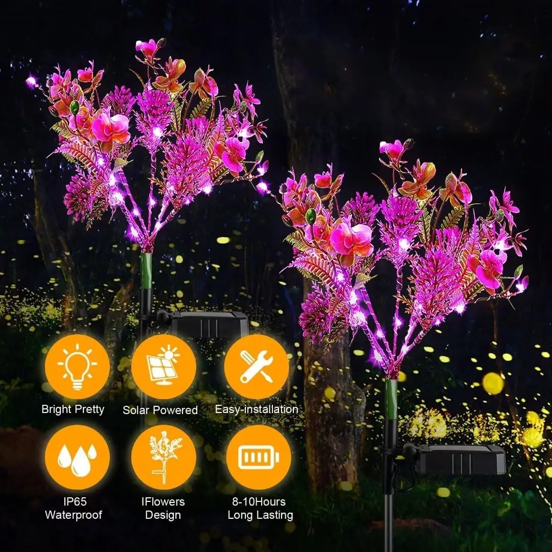 

Outdoor Garden Landscape Pathway Backyard Lawn Decor Lighting 42LED Solar Garden Light Artificial Tree Flowers Waterproof Lights