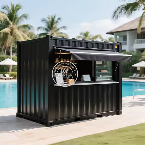 Prefabricated Mobile Office Living Container Coffee Kiosk Bar Customized Caravan Camping Trailer Container Bar House Home