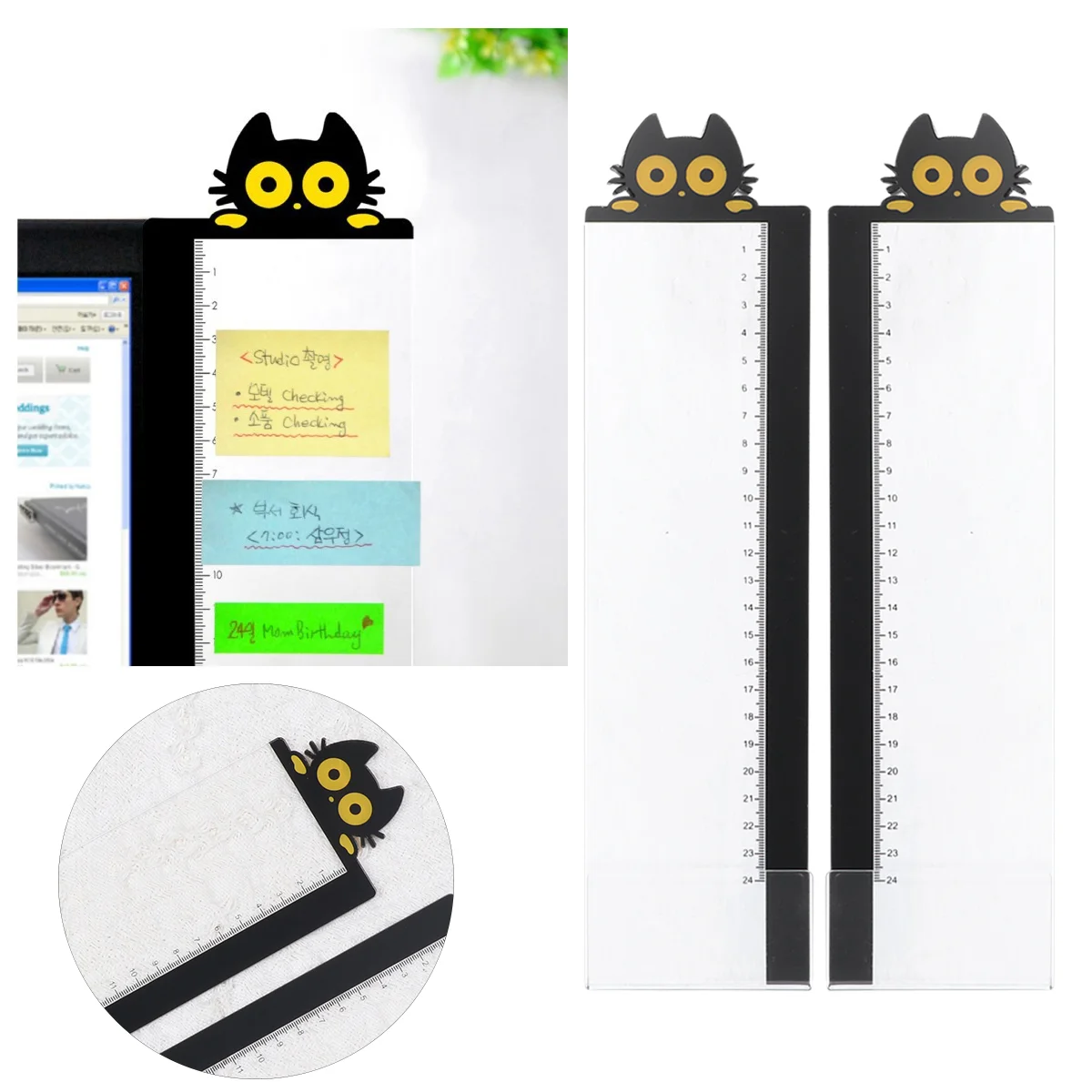 2 Pcs Monitor Side Panel Computer Memo Pad Paper Holder Screen Board Display Sticky Office