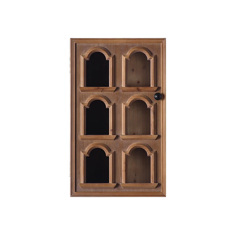 Amerikanischer Hängeschrank aus Massivholz, Hohlholz-Wandschrank, Wanddekoration, Ausstellungsregal