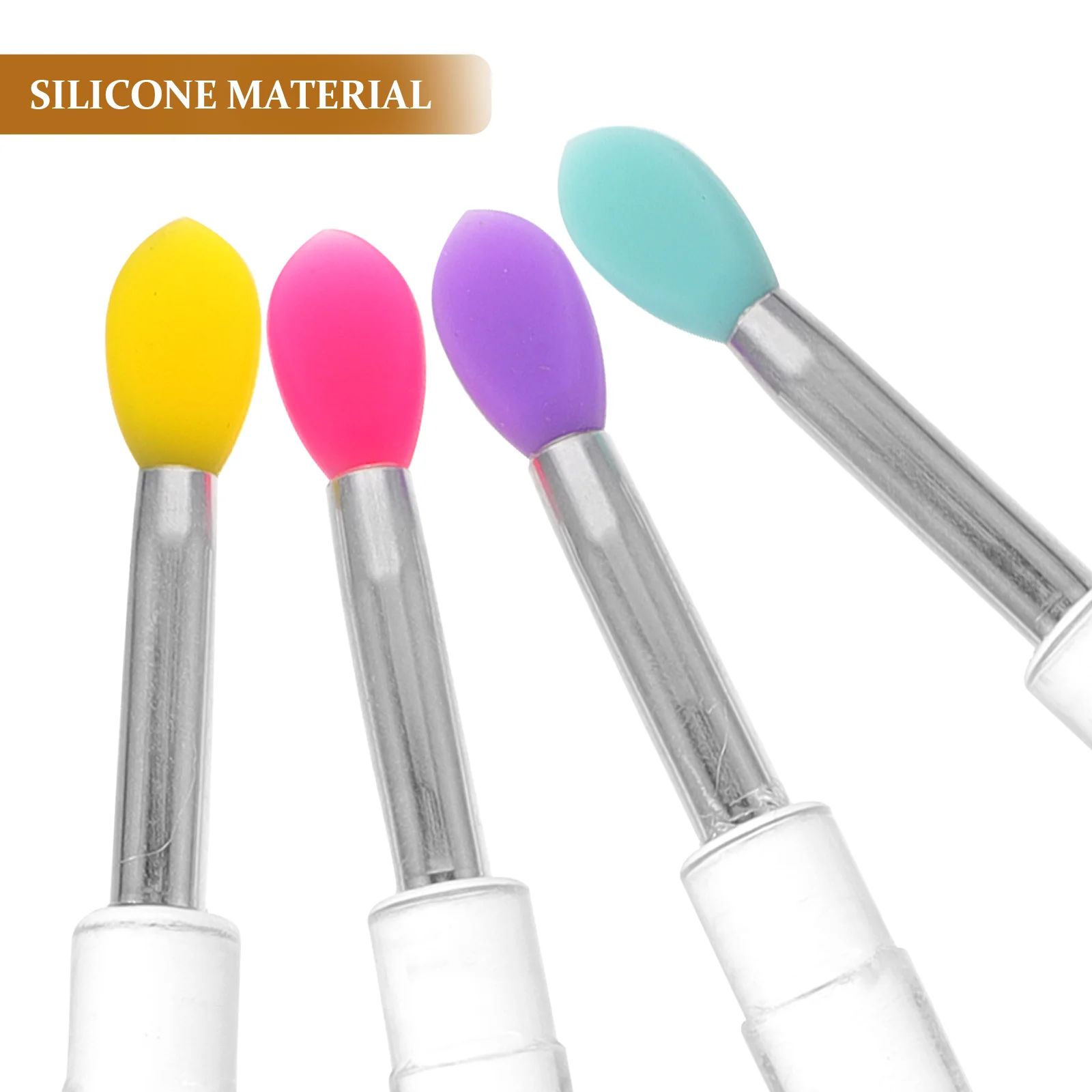 8 pinceles de silicona reutilizables para labios, aplicadores suaves, mango transparente compacto, herramientas de maquillaje portátiles para bálsamo labial y brillo labial