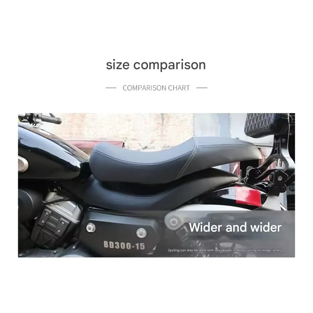 

For Benda Chinchilla 300, Extended Retro Seat, Dual Person Cushion, Widened Thickened Motorcycle Mod Parts