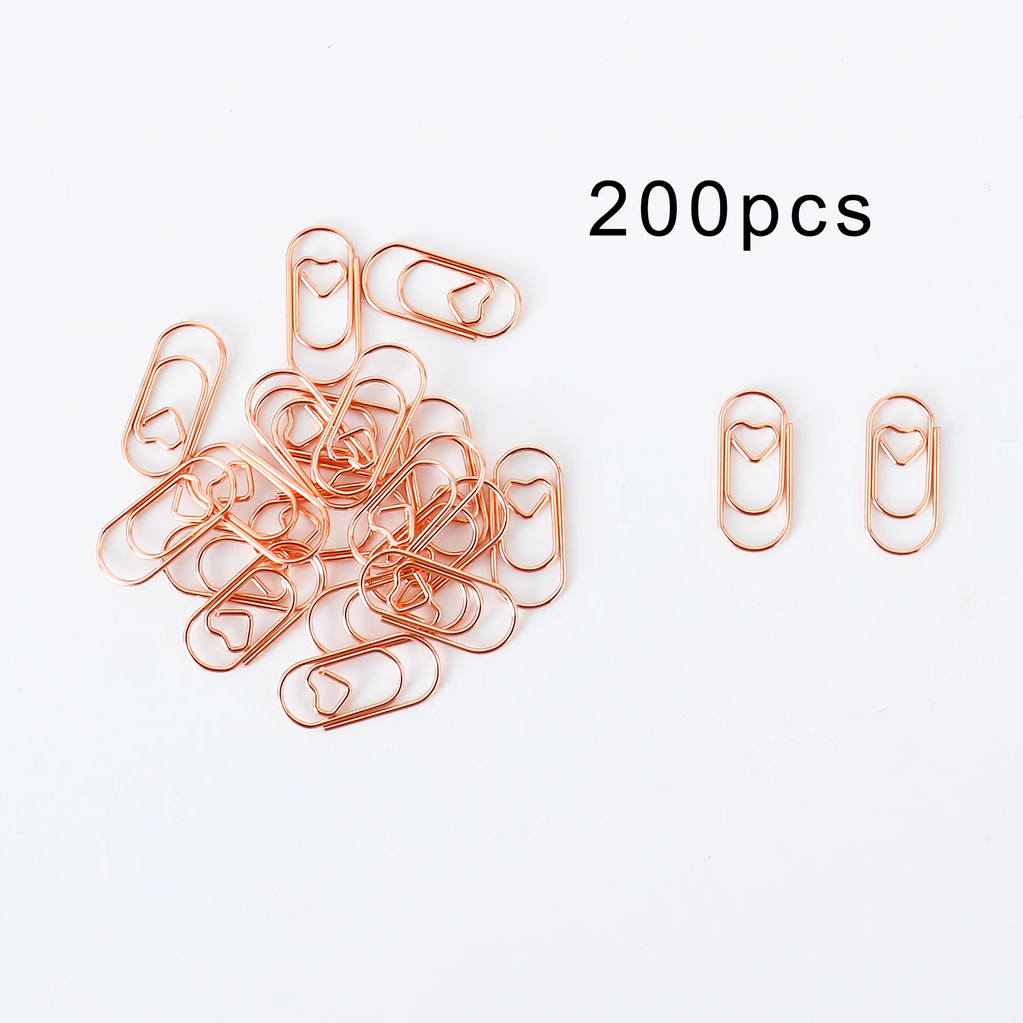 200 Pcs Small Paper Clips Love Heart Paperclips Stainless Steel in Tinplate Paper Clips Holder Office School Home Desk Organizer