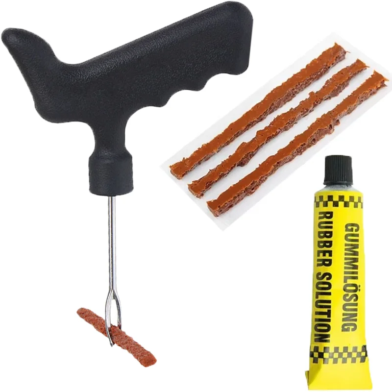 

Car Tire Repair Tools Kit with Glue Rubber Stripes Best-selling Cars Motorcycle Tyre Repaired Set Auto Tool Accessories