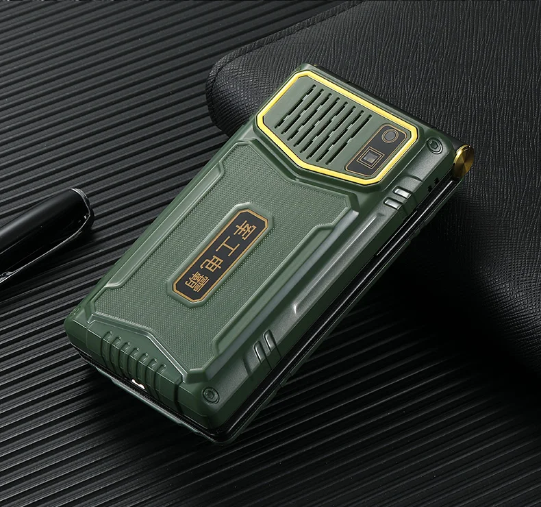 2G Outdoor Folding Senior Phone With Strong Battery Two Big Display Dual Sim Large Button SOS Key Speed Dial Loud Voice Phone