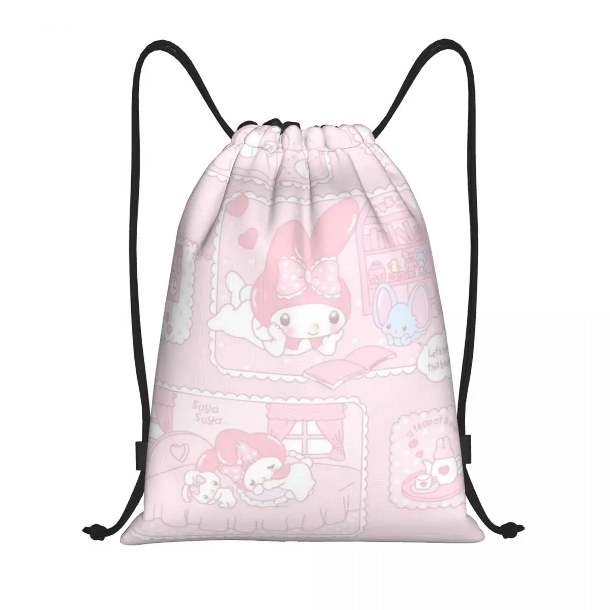 

My Melody Drawstring Back Pack Bag Travel Storage Package Teenagers Beach Tote Bag School Sport Shoe Bag Portable