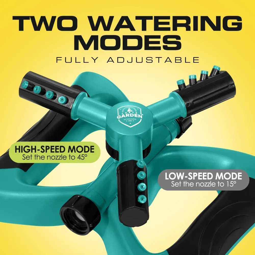 joeys sprinkler per cortile, irrigatore da giardino rotante per una copertura di grandi aree, irrigatori per prato e cortile (verde)