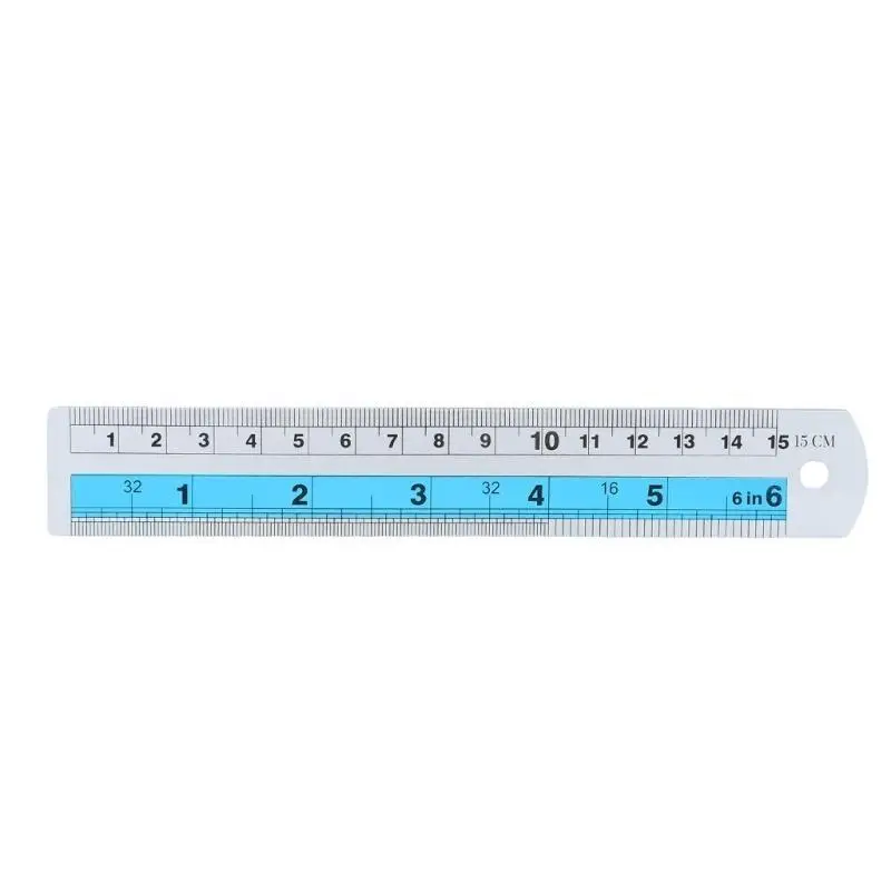652F 6in & 12in Straight Edges Ruler with Imperials and Metric Measurements Stainless Steel Ruler Set for Project Crafting