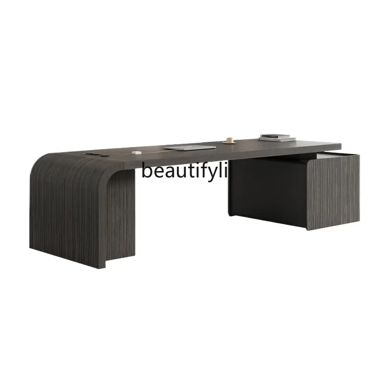 

LJYOffice, boss desk, president, chairperson's leadership office, high-end light luxury, modern light luxury, large class desk