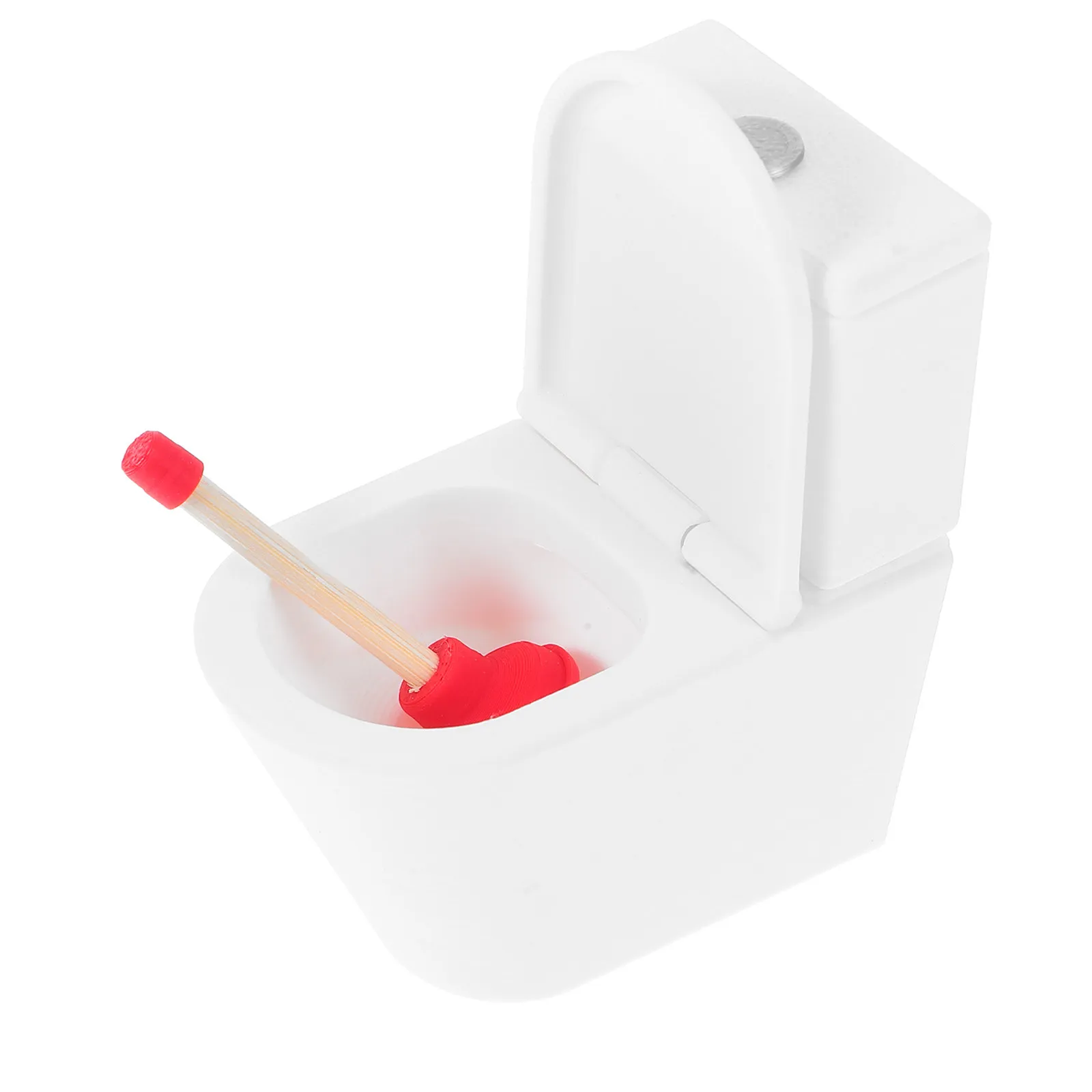 

1Set Miniature Dollhouse Toilet and Plunger Set Lifelike Bathroom Decor for Tiny House Miniatures Adult Collectors Imagination