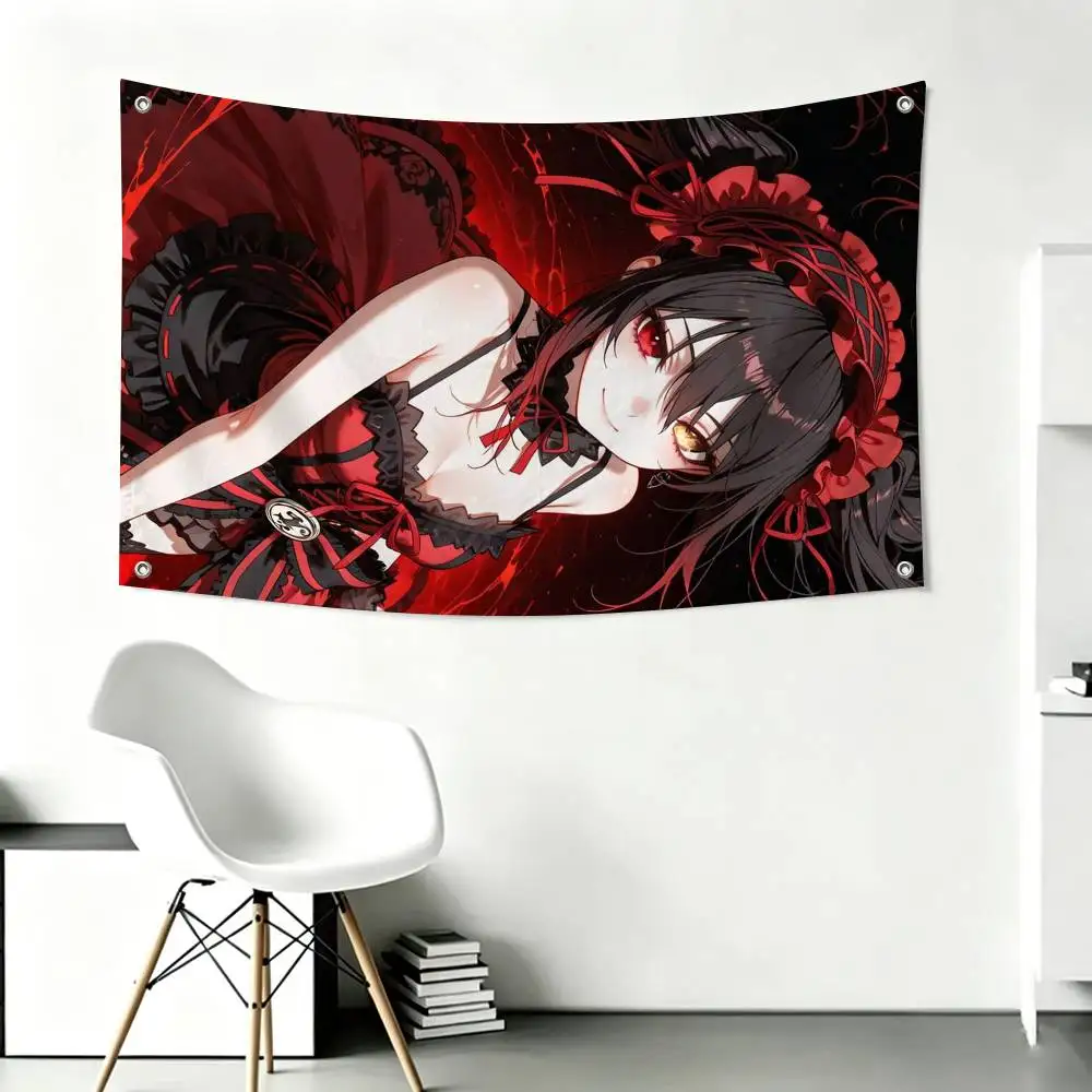 Date A Live Tokisaki Kurumi Flag Suitable For Party Club Outdoor Interior Wall Decoration Banner Fans Gift 5