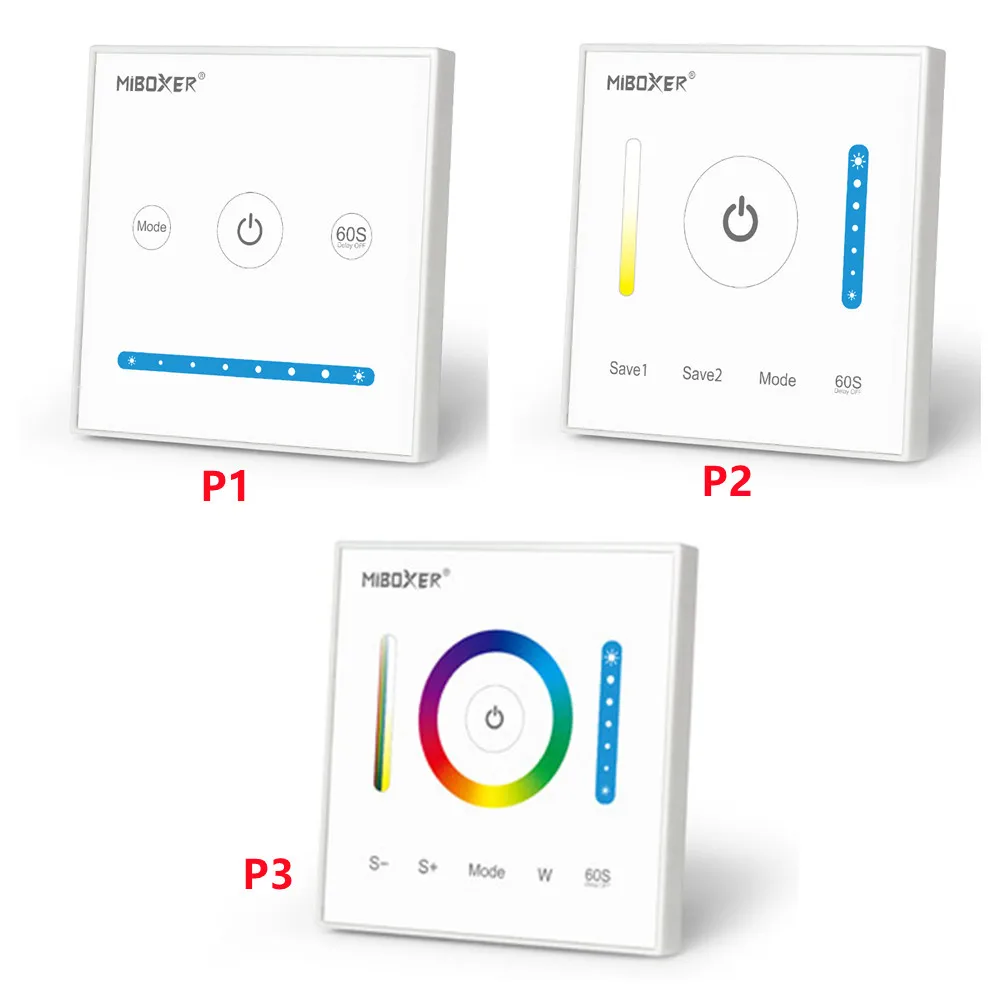 

2.4GHz RF DC12V-24V Tempered glass Panel LED strip Controller for Single Color/color temperature/RGB/RGBW/RGB+CCT led strip