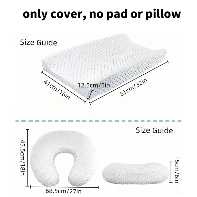 57EE 2Pcs/set Changing Table Pad Cover Case for Baby Pillow Case Sleeve Comfortable