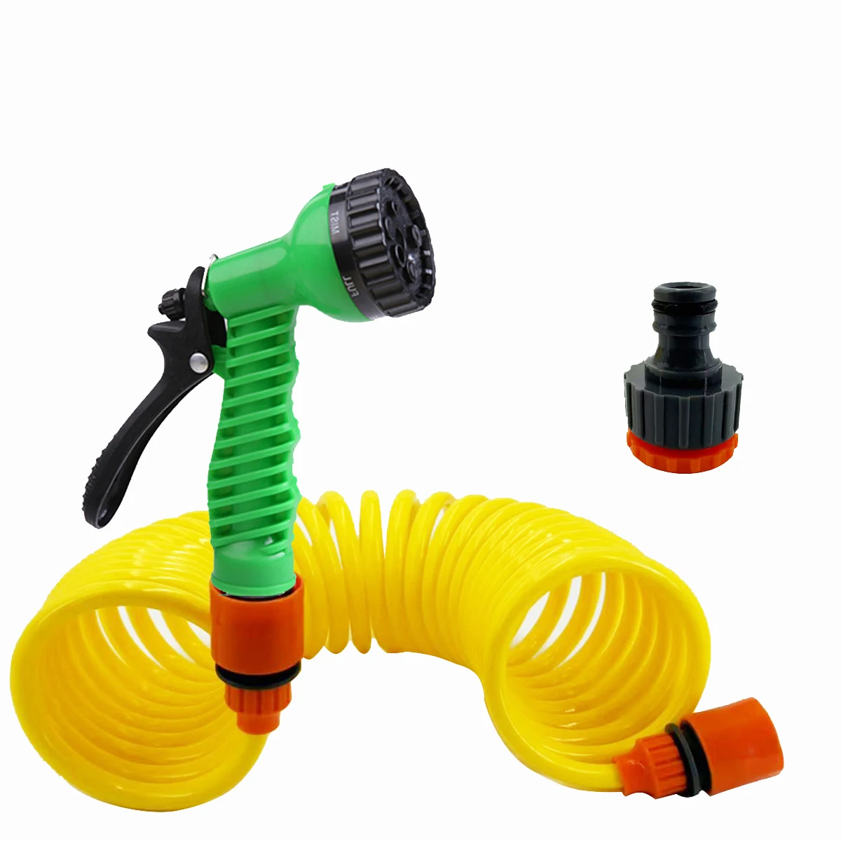 7-Function Nozzle Garden Irrigation Water Pipe Sprinkler Head with Hose Plastic Car Cleaning Spring Pipe Tool