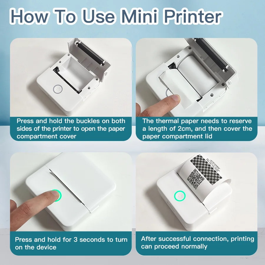 X6 Mini Drucker Aufkleber Papier Fehler Druckmaschine HD Fotodrucker Etikettendrucker für Journal Notizen Memo Kinderspielzeug Geburtstagsgeschenk