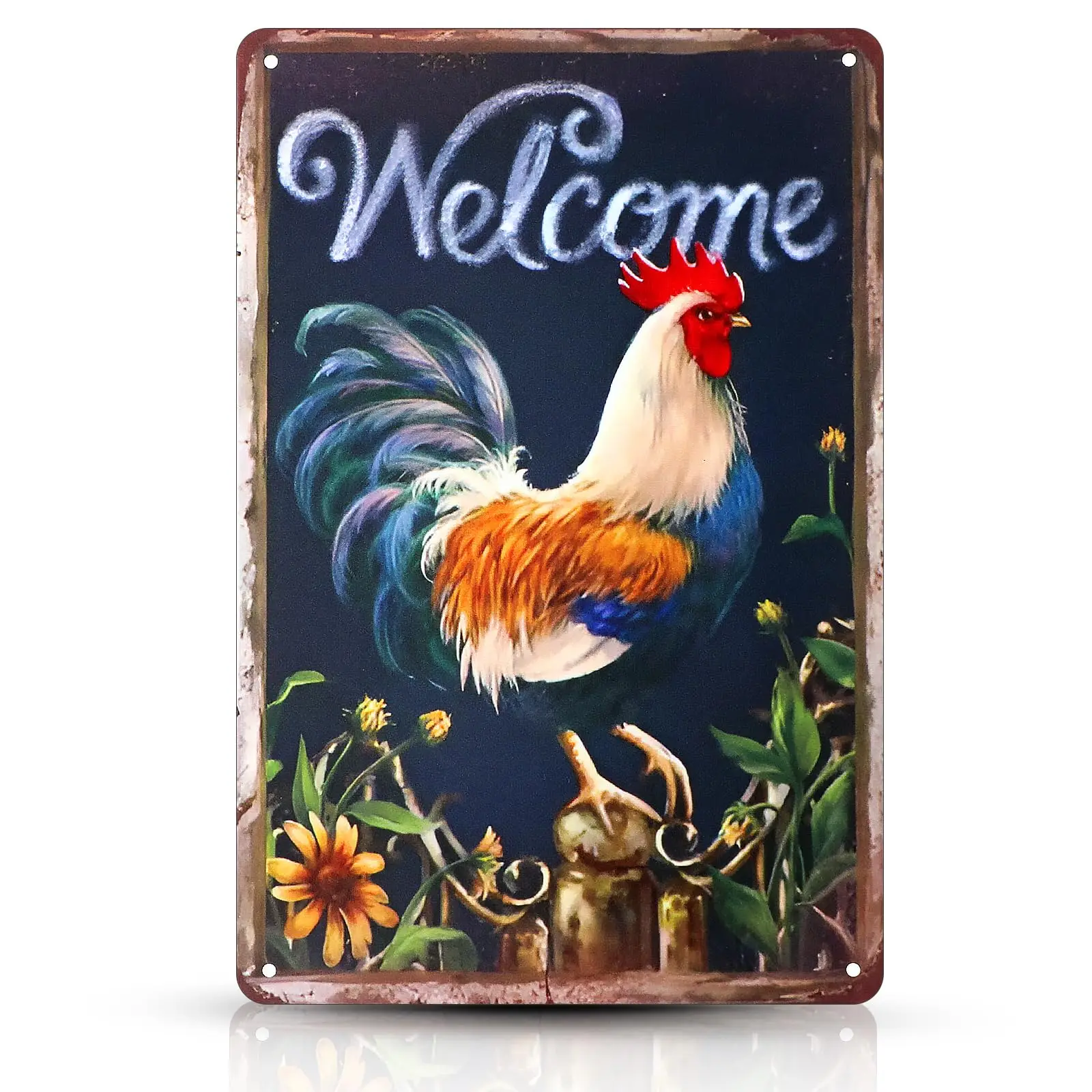 Chicken Coop Signs, Funny Farm Metal Tin Signs Vintage Chicken Coop Accessories for Home Farmhouse Chicken Coop Kitchen Wall Dec