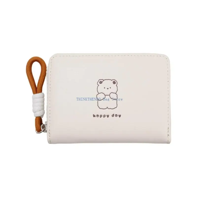 340D Cats Short Purse for Girl Coin Purse Small Wallet Large Capacity Coin Change Bag