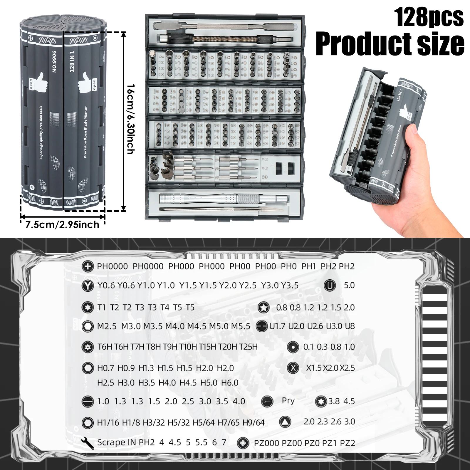 Precision Screwdriver 128 In 1 Magnetic Screwdriver Screw Nuts Bits Multifunctional Repair Tools Professional Screwdriver Bit