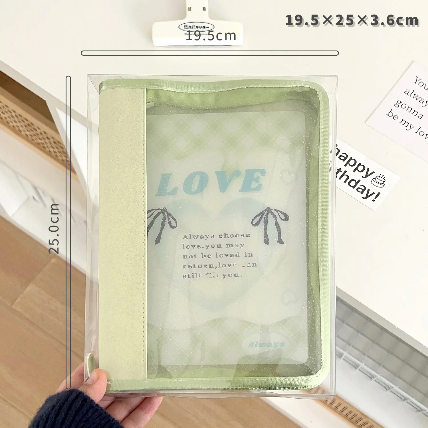 IFFVGX Kawaii A5 سستة الموثق حامل بطاقة الصور Kpop المعبود ألبوم الصور جمع كتاب القرطاسية المدرسية ألبوم الفقرة Fotos پوتوكاروداد باين أكثر