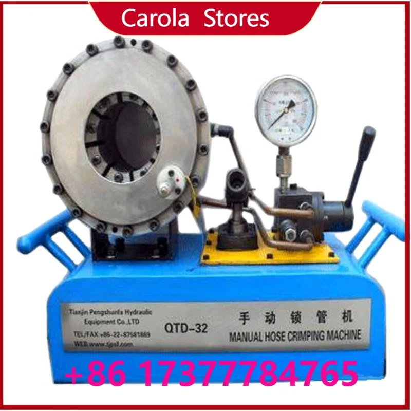 

Portable Manual Hydraulic Hose Crimper, 1/4"-1" Hydraulic Rubber Hose Crimping Machine with Full Die Sets,