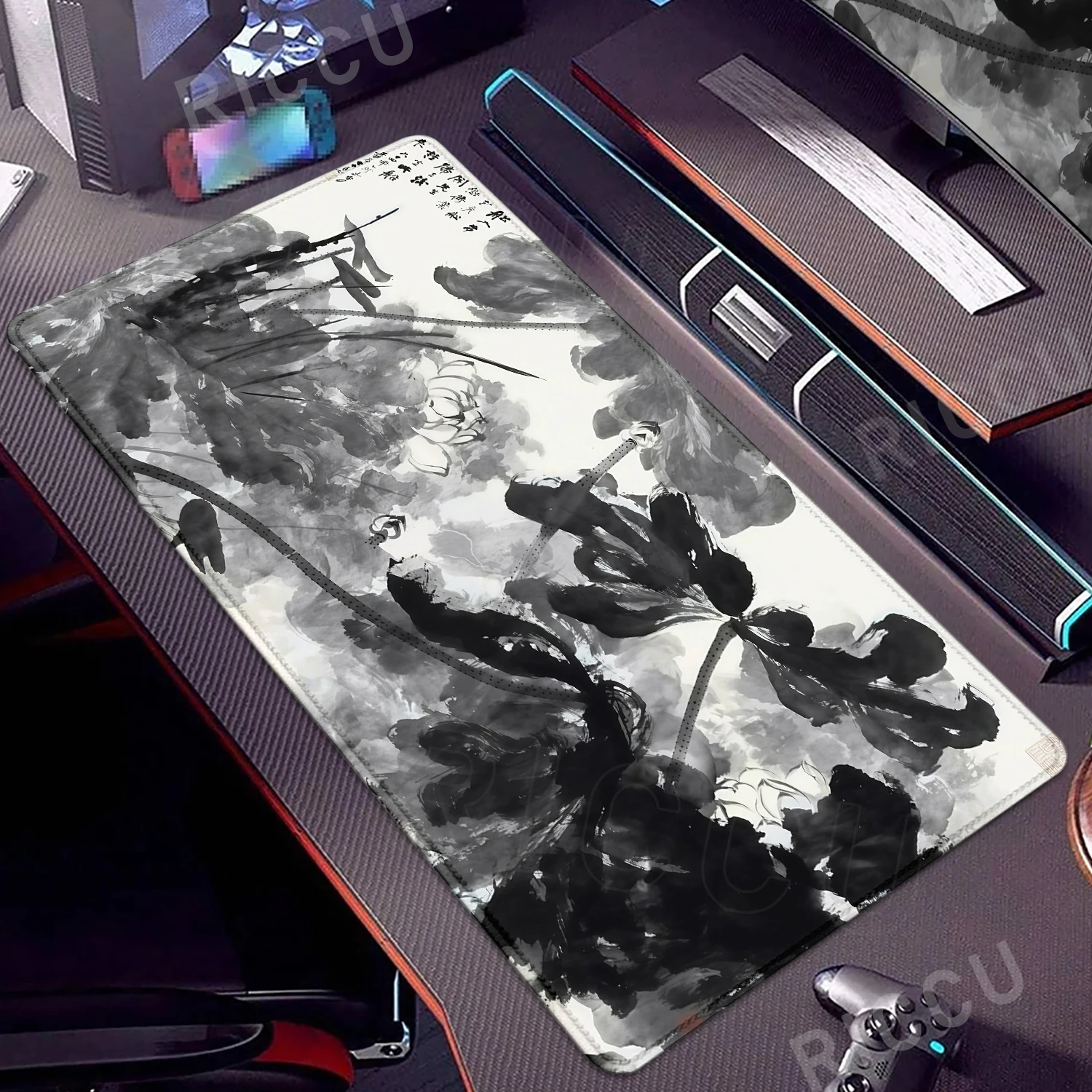 

Landscape Large Mouse Pad Ink Painting Rubber Deskmat Offices Mousepad PC Desk accessories Gaming Mat Xxl Keyboard Extended Pads