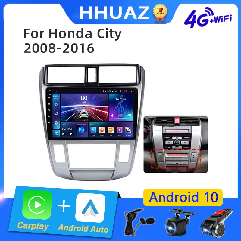 for Honda City 2008 2009 2010 2011 2012 - 2015 2016 2din Android Car Radio Carplay Multimedia Audio WiFi Video Carplay Autoradio