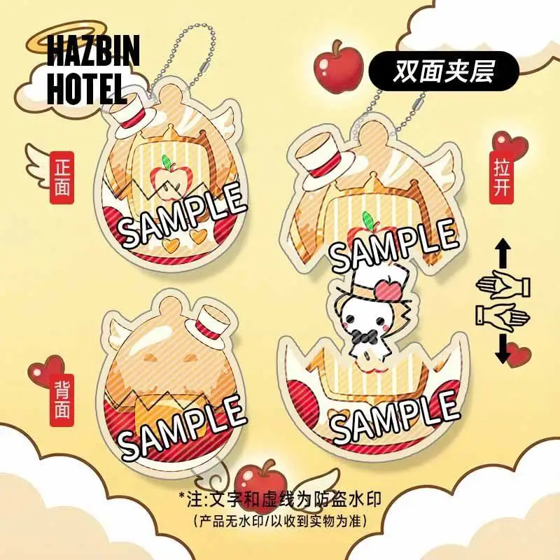 In Stock Anime Hazbin Hotel Alastor Lucifer Morningstar Radio Demon Vox Cosplay Cartoon Acrylic Pull-Out Hanging Piece Keyring