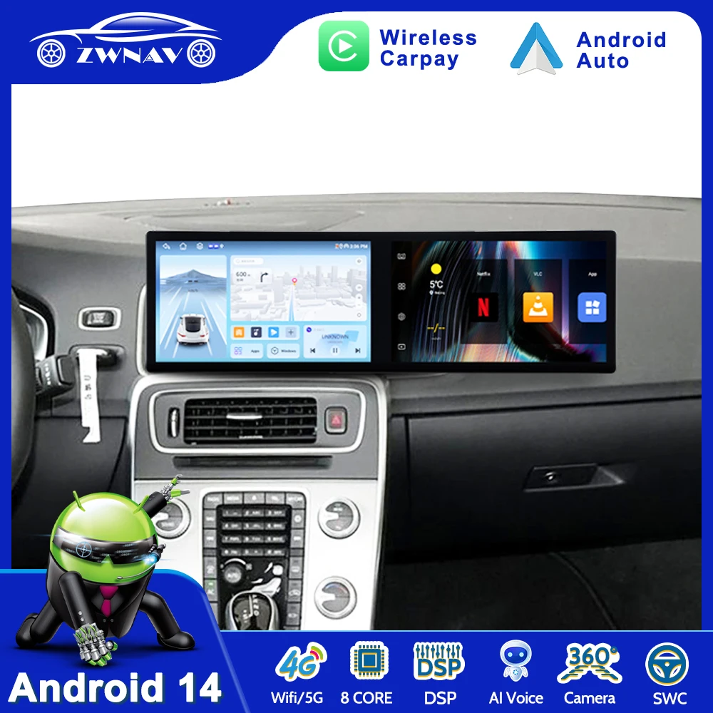 

11.5'' Android14 Car Radio For Volvo S60 2014-2018 Touchscreen GPS Navigation Carplay Stereo Multimedia Player Video DSP BT Wifi