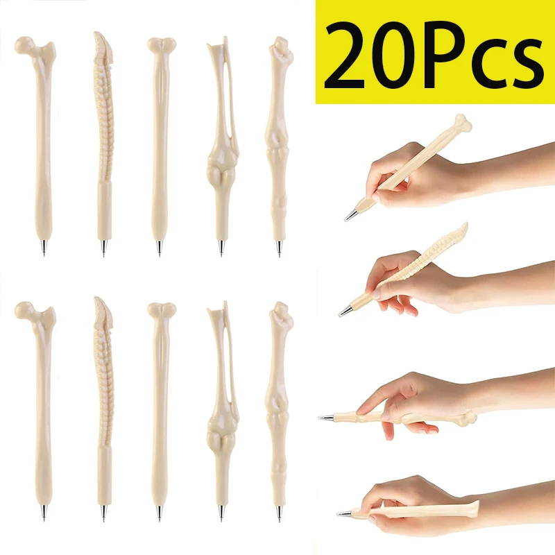 

20Pcs Hilarious Fun Bone Pens Back To School Supply Halloween Festival Gift