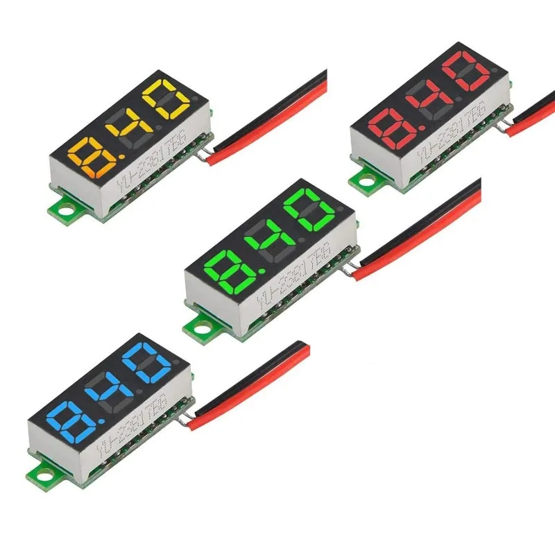 8PCS 0.28 Inch 2 Wires Mini Display Module Volt Meter LED Screen Digital Voltmeter 4 Colors DC 2.5V-30V Power Voltage Tester