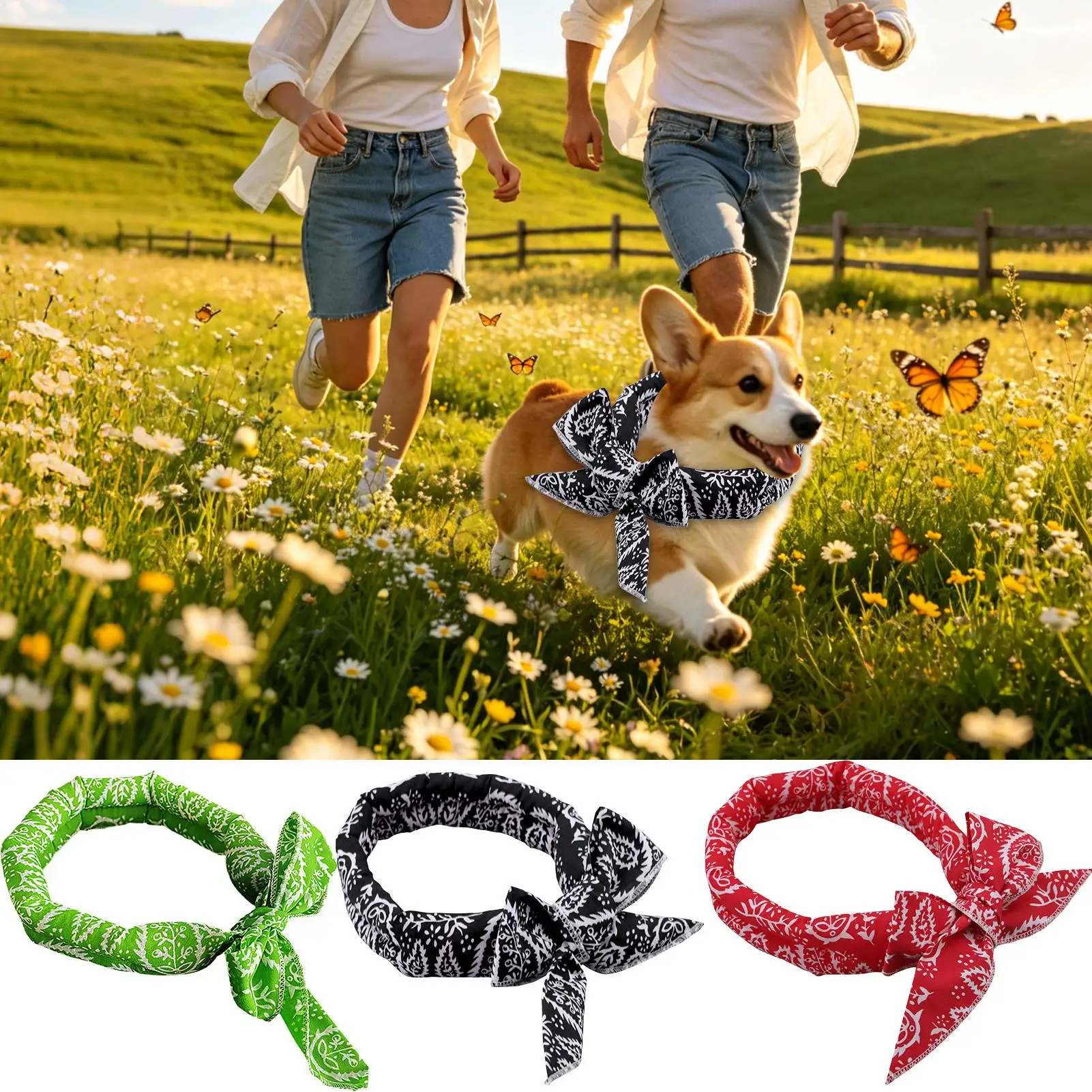 Cooling Dog Bandana Reusable Washable Neck Wrap Summer Dog Ice Towel Scarf For Puppy Small Medium Large Breed Indoor Outdoor
