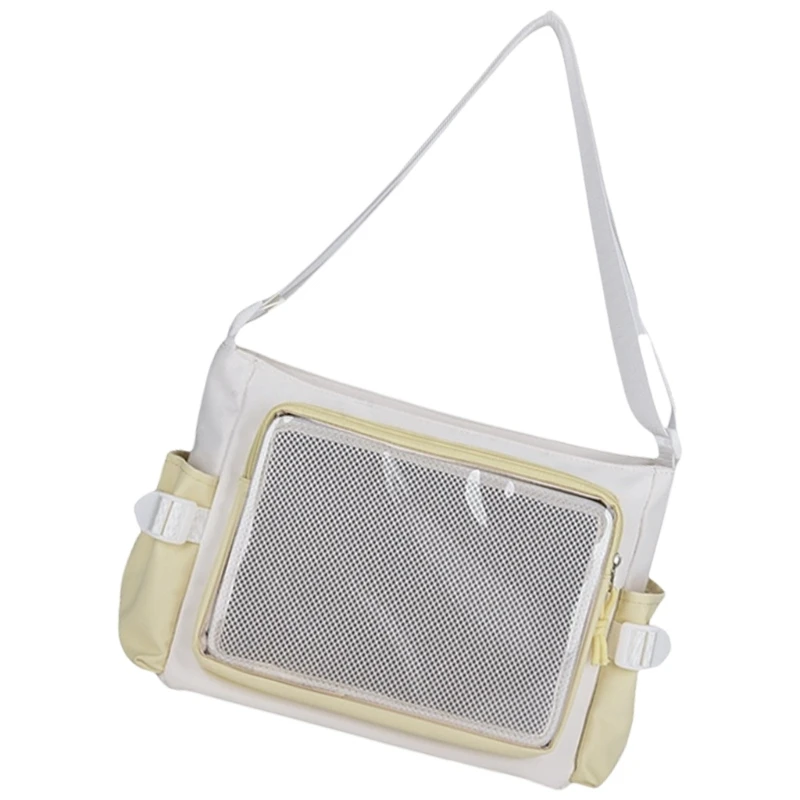 Trendy Itabag Clear Window Shoulder Bags Casual Handbag Crossbody Bag for Showcasing Pin and Accessories