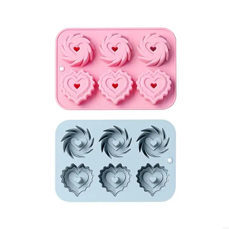 

896A Cake Mousse Mold Silicone Mould for Baking 6 Cavities Cake Mold