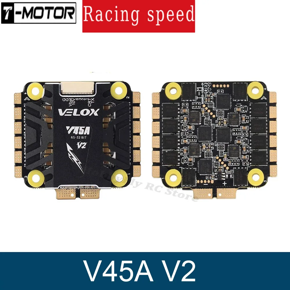

T-Motor VELOX PACER V45A V2 4in1 ESC 3-6S 32Bit W/10V2A BEC - 30.5×30.5mm for FPV RC Racing Drones