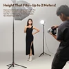 Ulanziヘビーデューティー折りたたみ式ライトスタンド、ビデオ用三脚、デジタル一眼レフカメラ、写真スタジオ、ライブストリーミング、最大負荷5kg、-05 2m 3