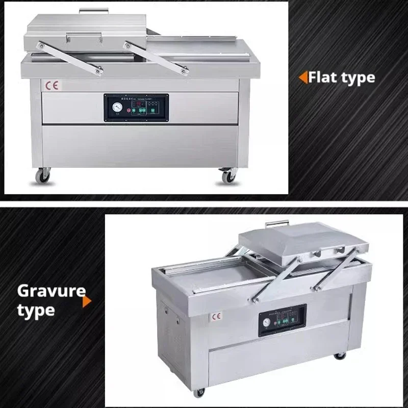 Máquina de envasado de alimentos al vacío de doble cámara, máquina de vacío comercial de gran escala, completamente automática, embalaje y sellado, 380V